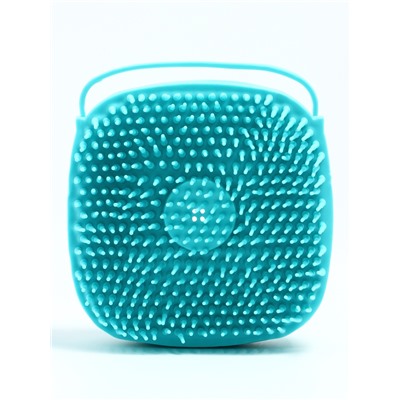 Щётка для мытья и массажа животных, с емкостью для шампуня, бирюзовая