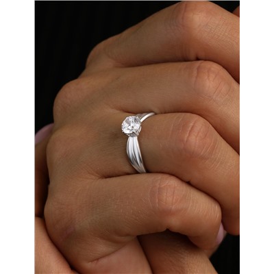 Кольцо из серебра с фианитом родированное 925 пробы S1180111010р