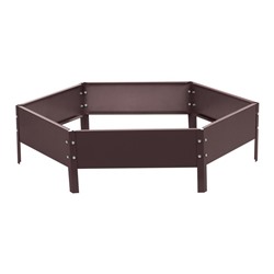 Клумба оцинкованная, d=80 см, высота бортика 15 см, коричневая, Greengo