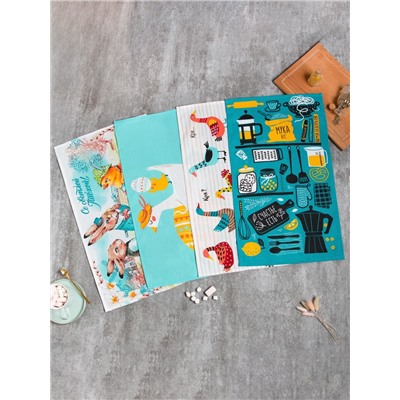 Набор полотенец Доляна «Светлой Пасхи» 35×60 см - 4 шт., 100% хлопок