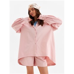 Костюм женский (рубашка, шорты) MINAKU: Oversize, тёмно-розовый, размер 46