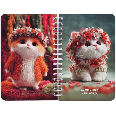 Записная книжка - перевертыш 80л. А6 на гребне "Котята"