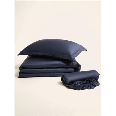 Простыня на резинке 1.5-спальная SL Home Tencel, 140×200+30 см, синяя, тенсель