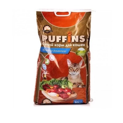Сухой корм для кошек Puffins "Печень по-домашнему" 10 кг