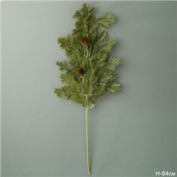 Ветка искусственная Елка с шишками 64 см / SD8206 /уп 100/500/Новый год