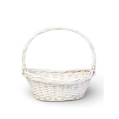 Корзина плетёная для хранения Folia, с ручкой, белая, набор 3 шт.