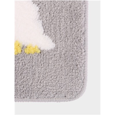 Коврик Доляна «Гуси», 40×60 см, микрофибра, серый