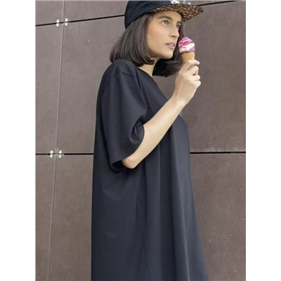 Футболка женская оверсайз черная Арт. 001 (Черный)