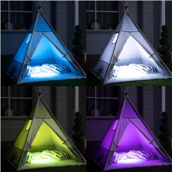 Светильник садовый «Прожектор», уличный, на солнечной батарее, 13×6×13 см, 6 LED, пульт ДУ, свечение RGBW