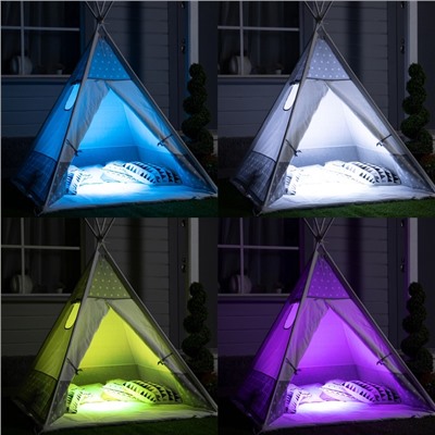 Светильник садовый на солнечной батарее «Прожектор», 13×6×13 см, 6 LED, пульт ДУ, свечение RGBW