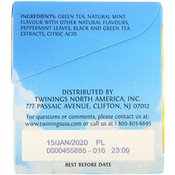 Twinings, Чай холодной заварки, зеленый чай с мятой, 20 пакетиков, 1,41 унции (40 г)
