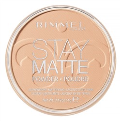 Rimmel London, Stay Matte, компактная легкая пудра с матирующим эффектом, оттенок 004 «Песчаная буря», 14 г