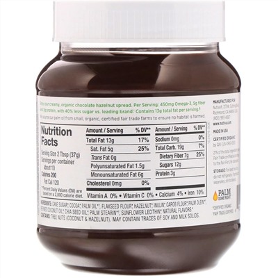 Nutiva, Органический арахисовый спред, темный, 13 унции(369 г)