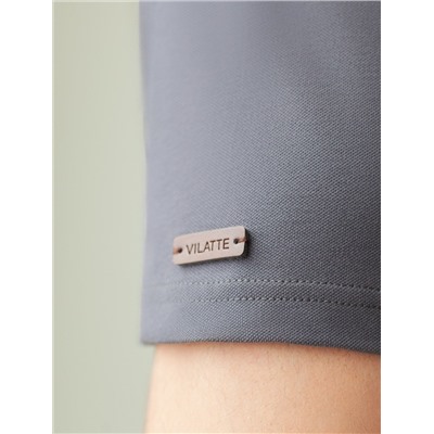 Футболка-поло из фактурного трикотажа