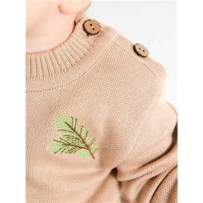 Джемпер вязаный новогодний «Крошка Я. Еловые веточки», рост 74-80 см, бежевый