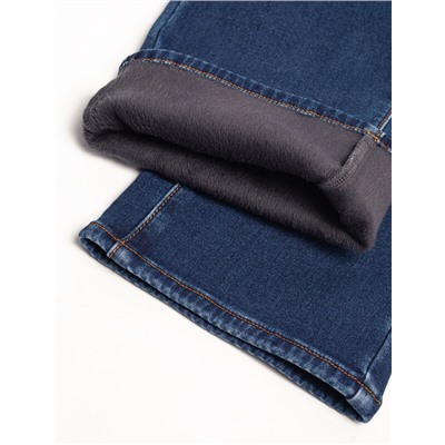 Прямые джинсы из эластичного денима на флисе