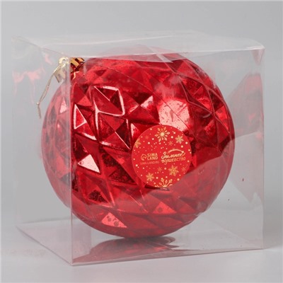 Ёлочный шар гигант «Винтаж» d=15 см, грани, красный