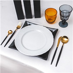 Столовые приборы Magistro «Фолк», 4 предмета, нержавеющая сталь, золотистые, чёрные