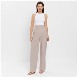 Брюки женские хлопковые MINAKU: Enjoy, серо-розовые, размер 52