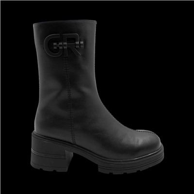 Ботинки из натуральной кожи на меху РМ-084-1 черные