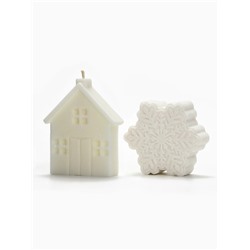 Подарочный набор новогодний: бомбочка снежинка и фигурная свеча дом, URAL LAB