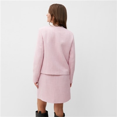 Жакет женский твидовый MIST, размер 48, розовый