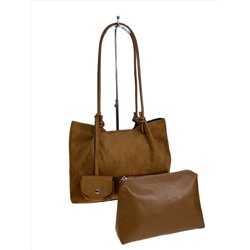 Женская сумка из искусственной замши, цвет коричневый