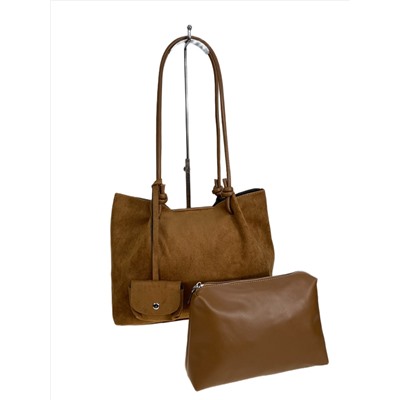 Женская сумка из искусственной замши, цвет коричневый