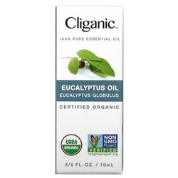 Cliganic, 100% Pure Essential Oil, Eucalyptus, 2/6 fl oz (10 ml)