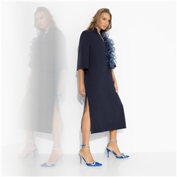 Платье со съемным декором, Сияние глянца (синее)