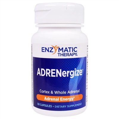 Enzymatic Therapy, ADRENergize, для здоровья надпочечников, 50 веганских капсул