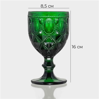 Бокалы для вина Magistro «Варьете», 320 мл, 8.5×16 см, стекло, зелёные, набор 2 шт.