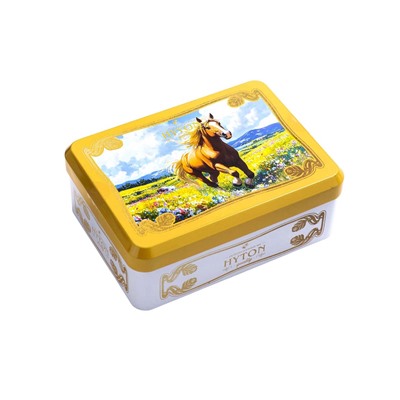 Чай чёрный новогодний HYTON «Шкатулка жёлтая: лошадь», 50 г