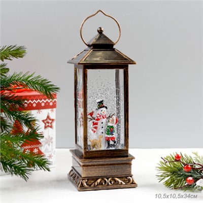 Светильник Новогодний светодиодный 10,5x10.5x34 см Снеговик / NG206-32 /уп 12/ музыкальный