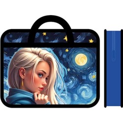 Папка пластиковая А4 на молнии с ручками 33х26х7,5 см ПМ-А4-25 "ЗВЕЗДНАЯ ЛЕДИ" Пчелка