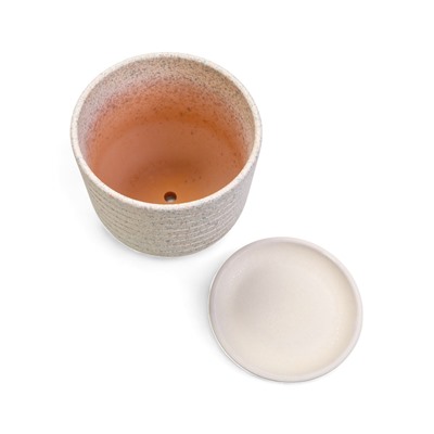 Горшок для цветов «Пряности», 2.9 л, d=19 см, h=16 см, керамический, с поддоном, белый