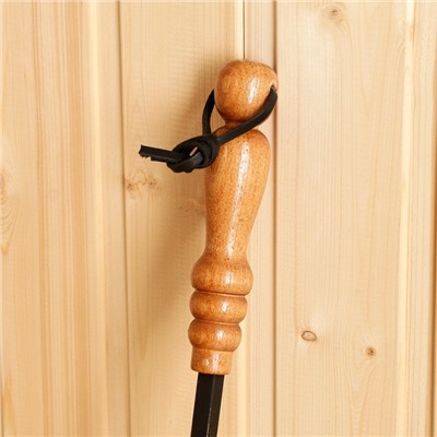 Кочерга для камина, печи, мангала «Патина», кованая, с деревянной ручкой, h=70 см