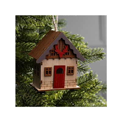 Подвеска световая «Дом охотника», 9×5.5×10 см, 1 LED, от батареек AG10×3, свечение тёплое белое