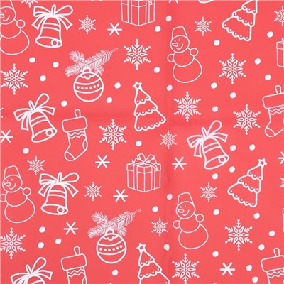 Бумага упаковочная тишью, новогодняя упаковка «Новогодний праздник»,50×66 см