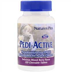 Nature's Plus, Pedi-Active, добавка для активных детей, ягодное ассорти, 120 жевательных таблеток