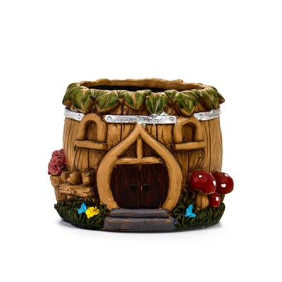 Декоративный горшок для цветов «Домик», 350 мл, 10×10×8 см, керамический, Greengo