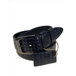 Ремень мужской из натуральной кожи, цвет черный