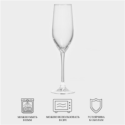Бокалы для шампанского Luminarc Tasting Time, 160 мл, набор 4 шт., стекло, прозрачные