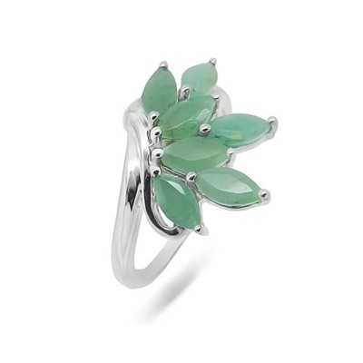 Кольцо из серебра изумруд берилл, Явь