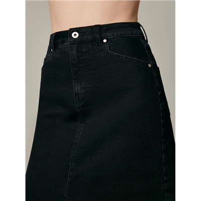 Юбки CONTE CON-611 Джинсовая юбка-midi с разрезом и необработанным краем
