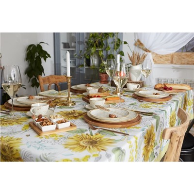 Скатерть «Этель. Солнечные цветы», 110×147 см, 100% хлопок, саржа 190 г/м²