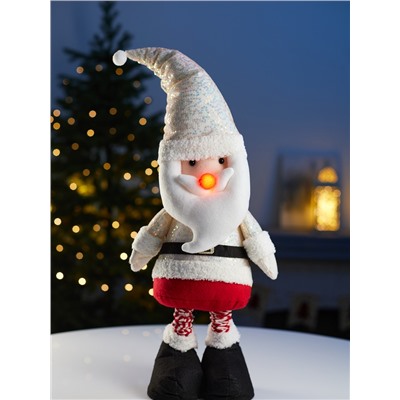 Фигура текстиль «Дед Мороз» 55-84 см, телескопические ножки, 1 LED, от батареек LR1130×3, свечение тёплое белое