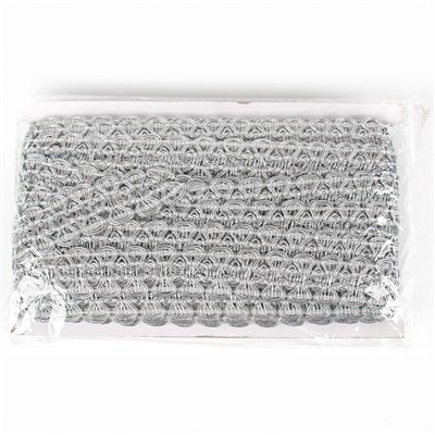 Тесьма плетёная серебряная, в рулоне 20 метров