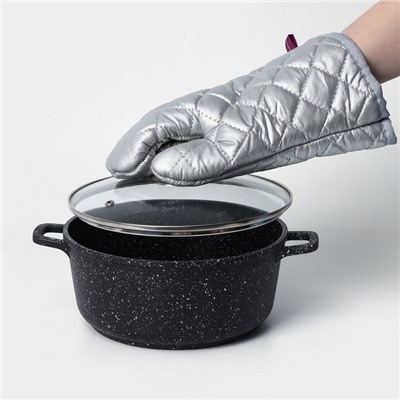 Набор прихваток Доляна «Профи», 2 шт., 30×16×2 см, серый