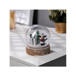 Светодиодная фигура «Шар с оленёнком» 8×8 см, дерево, пластик, батарейки AG13×3, свечение тёплое белое